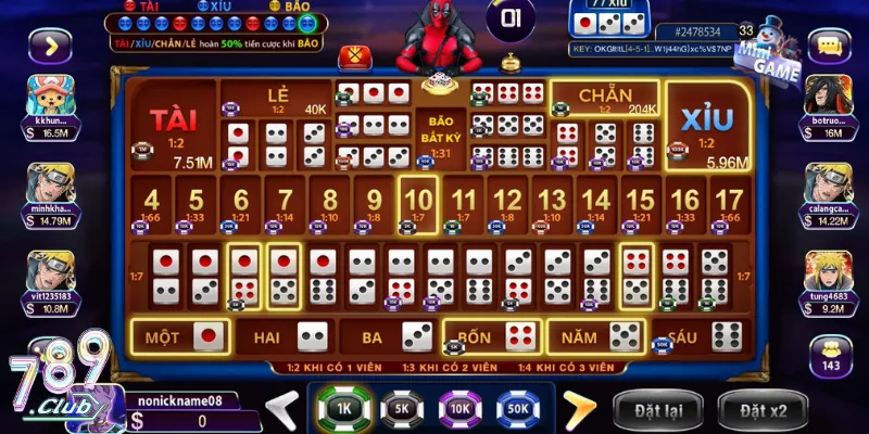 Tổng Hợp Tài Xỉu 789Club | TOP 3 Phiên Bản Cược Ấn Tượng 3 Sicbo 789Club nâng cấp từ trò chơi tài xỉu truyền thống